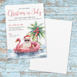Small Family Reunion Christmas In July Invitation Front View