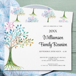Small Family Reunion Family Tree Invitation Front View