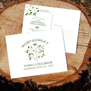 family reunion modern minimalist green tree invitation postinvitations