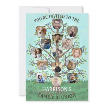 family reunion tree 15 photo collage custom party invitation