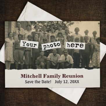 family reunion vintage photo template announcement