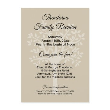 family tree natural family reunion invitation