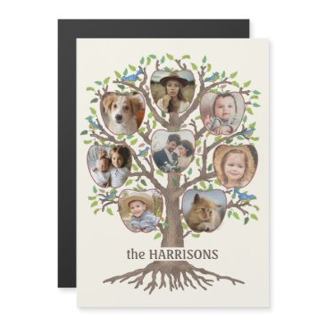 family tree photo collage 8 pictures name lt beige magnetic invitation