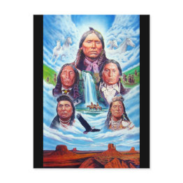 Small Famous Indian Chiefs Native Americans Painting Postinvitations Front View