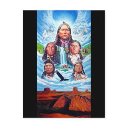 Small Famous Indian Chiefs Painting American History Postinvitations Front View