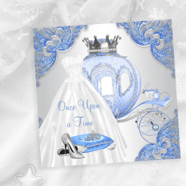 fancy cinderella princess birthday party invitation