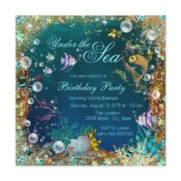 fancy under the sea birthday party invitation
