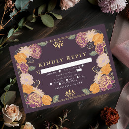 Small Fantasy Enchanted Flower Garden Wedding Rsvp Front View