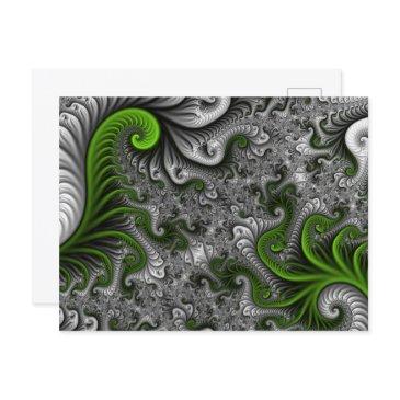 fantasy world green and gray abstract fractal art postinvitations