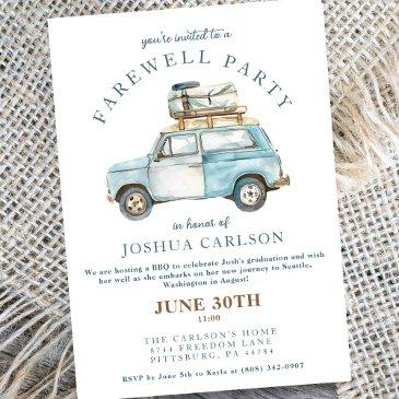 farewell grad watercolor going away party invitation