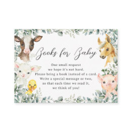 Small Farm Animals Greenery Barnyard Books For Baby Enclosure Invitations Front View