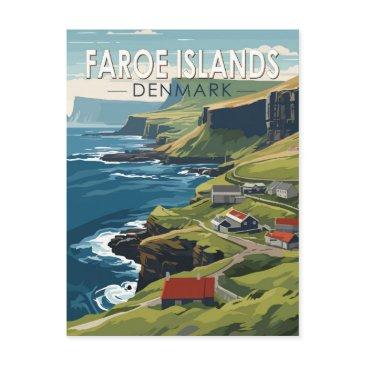 faroe islands denmark travel art vintage postinvitations