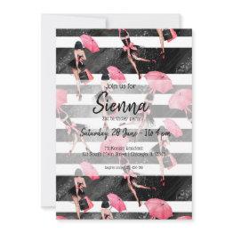 Small Fashion Girly Invitation Front View