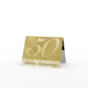 faux brushed metal golden (50th) anniversary invitation