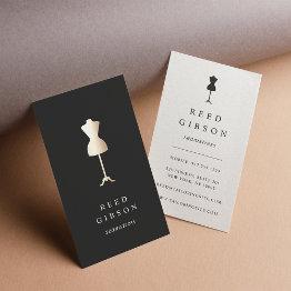 Small Faux Gold Dress Form | Seamstress Tailor Designer Business Invitations Front View