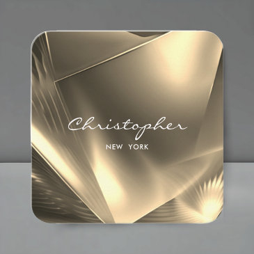 faux gold foil minimal qr code & social media square business invitations