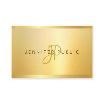 faux gold modern minimalist monogram professional business invitations