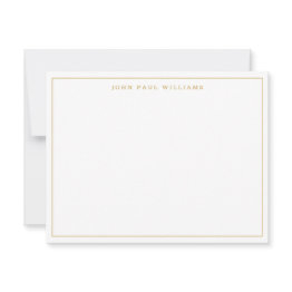 Small Faux Gold Simple Modern Professional Thin Border Note Invitations Front View