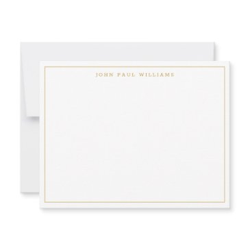 faux gold simple modern professional thin border note invitations