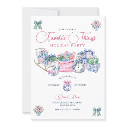 Small Favorite Thing Chinoiserie Christmas Holiday Party Invitation Front View
