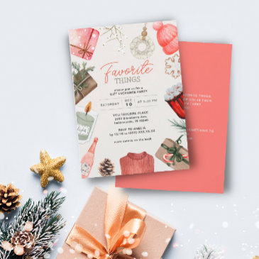 favorite things friend gift exchange holiday party invitation