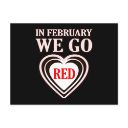 Small February We Go Red Heart Disease Awareness Survivo Postinvitations Front View