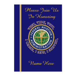 Small Federal Aviation Agency Vvv Retirement Invitation Front View