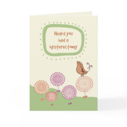 Small Feel Better, Get Well After Hysterectomy, Bird Invitations Front View