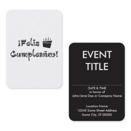 Small Feliz Cumpleanos Arriba Cake Business Invitations Front View