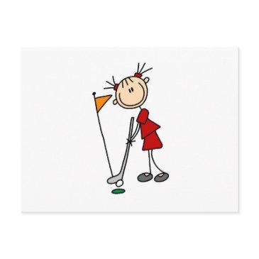 female stick figure golfer postinvitations