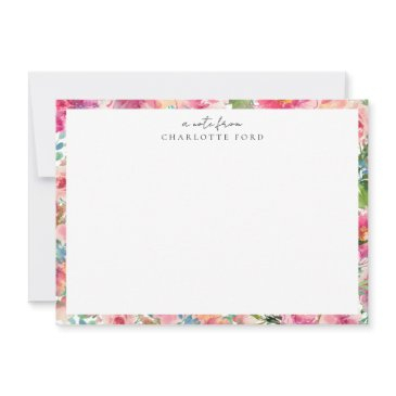 feminine blush pink teal peony rose girly floral note invitations
