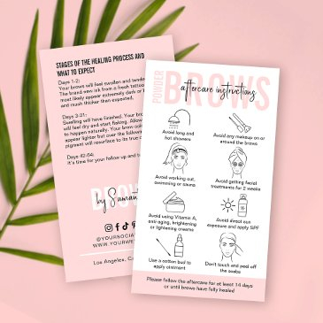 feminine ombre powder brows aftercare instructions business invitations