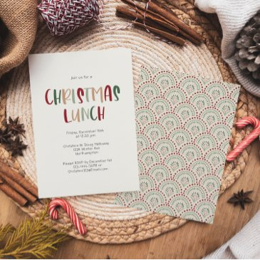 festive casual colorful christmas lunch invitation