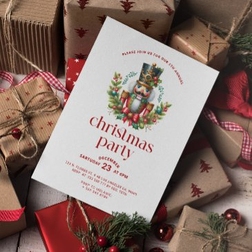 festive christmas nutcracker christmas party invitation