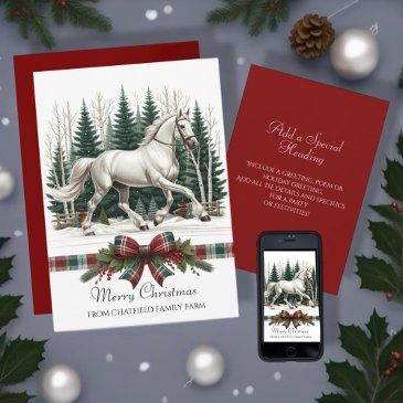festive horse equestrian christmas invitation