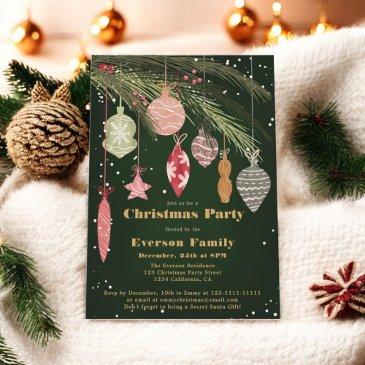 festive ornaments merry christmas illustrations invitation