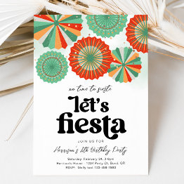 Small Fiesta Birthday Invitation Front View