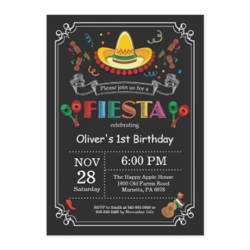 fiesta birthday invitation chalkboard mexican