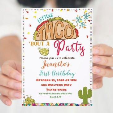 fiesta taco birthday invitation gender neutral