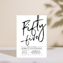 Small Fifty Five | Modern 55th Birthday Party Invitation Front View