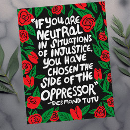 Small Fight Injustice Desmond Tutu Quote Palestine Flag Postinvitations Front View