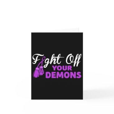fight off your demons purple ribbon boxing gloves invitations