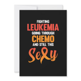 Small Fighting Leukemia Awareness Orange Ribbon Support Invitation Front View