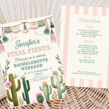 final fiesta cactus colorful bridal/bachelorette invitation