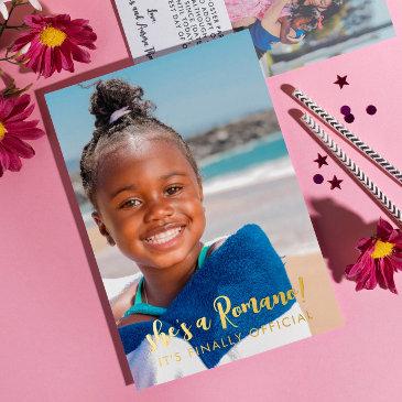 finally official last name 2 photos adoption foil invitation