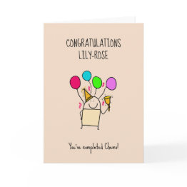 Small Finished Chemo! Invitations Front View