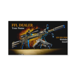 Small Fire Firearms Business Invitations Front View