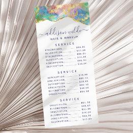 Small Fire Opal Rainbow Gemstone Business Menu Front View
