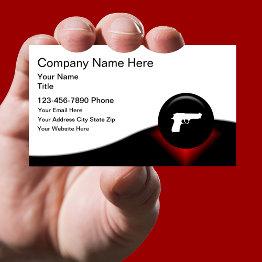 Small Firearms Instructor Modern Business Invitations Front View