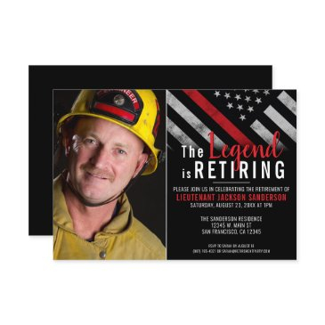 firefighter photo thin red line fireman retirement invitation